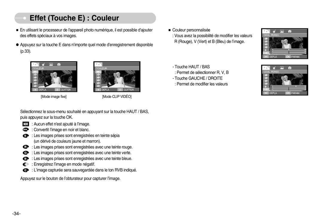 Samsung EC-I70ZZBBA/E1, EC-I70ZZSBC/E2, EC-I70ZZPBC/E2, EC-I70ZZPBA/E1, EC-I70ZZBBB/FR, EC-I70ZZBBA/FR Effet Touche E Couleur 