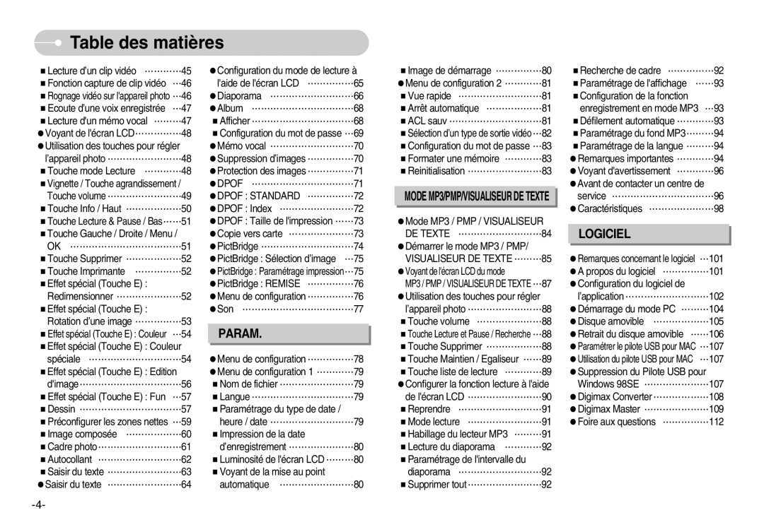 Samsung EC-I70ZZBBC/E2, EC-I70ZZSBC/E2, EC-I70ZZPBC/E2, EC-I70ZZPBA/E1 manual Dpof Standard, Visualiseur DE Texte 