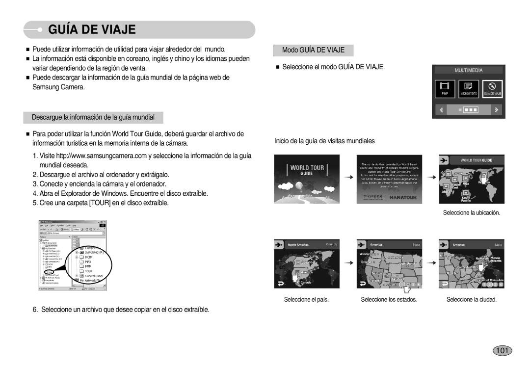 Samsung EC-I7ZZZSBA/SP, EC-I7ZZZBBA/DE, EC-I7ZZZSBB/DE 101, Seleccione un archivo que desee copiar en el disco extraíble 