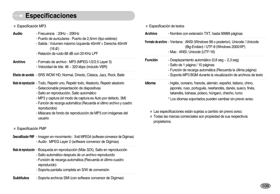 Samsung EC-I7ZZZBBE/SP, EC-I7ZZZBBA/DE, EC-I7ZZZSBB/DE, EC-I7ZZZBBC/E1, EC-I7ZZZSBE/SP, EC-I7ZZZSBB/PT, EC-I7ZZZBBD/AS manual 109 