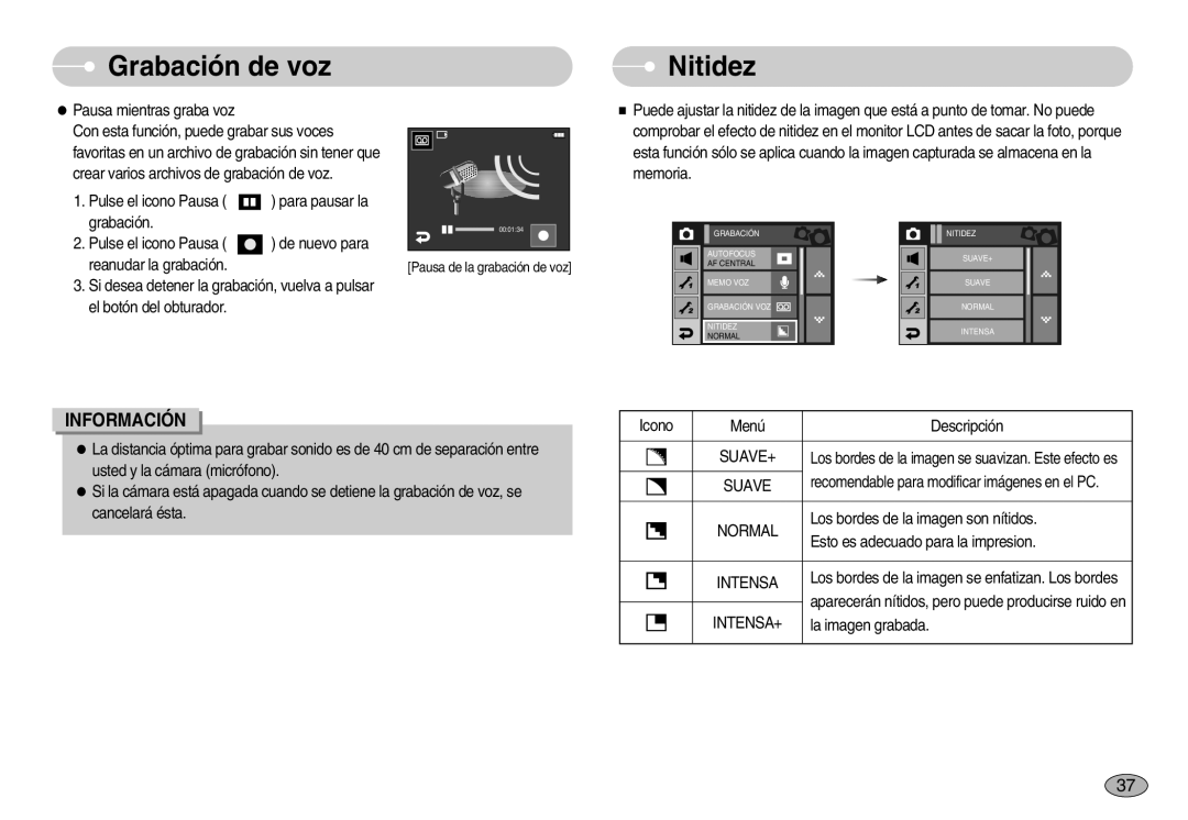 Samsung EC-I7ZZZSBD/AS, EC-I7ZZZBBA/DE, EC-I7ZZZSBB/DE, EC-I7ZZZBBC/E1, EC-I7ZZZSBE/SP, EC-I7ZZZSBB/PT manual Nitidez, Suave+ 