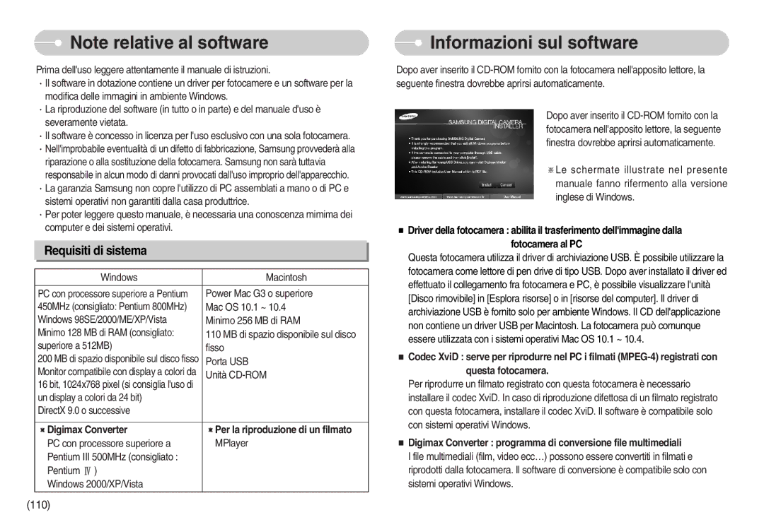 Samsung EC-I7ZZZSBB/E1, EC-I7ZZZBBA/DE, EC-I7ZZZSBB/DE, EC-I7ZZZBBA/IT manual Informazioni sul software, Requisiti di sistema 