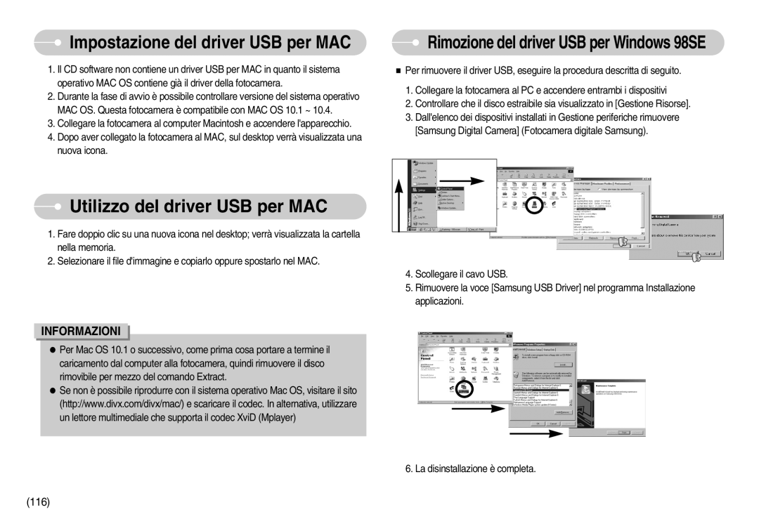 Samsung EC-I7ZZZSBA/IT, EC-I7ZZZBBA/DE, EC-I7ZZZSBB/E1 Utilizzo del driver USB per MAC, Impostazione del driver USB per MAC 