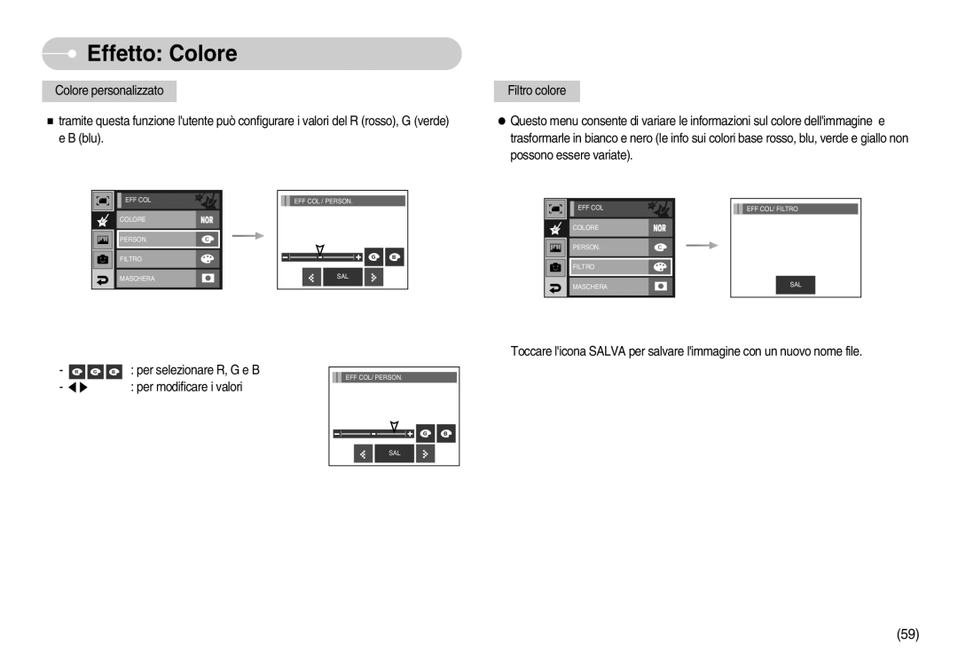 Samsung EC-I7ZZZBBA/DE, EC-I7ZZZSBB/E1, EC-I7ZZZSBB/DE, STW-I7S EFF COL / Person SAL Colore Filtro Maschera EFF COL/ Filtro 