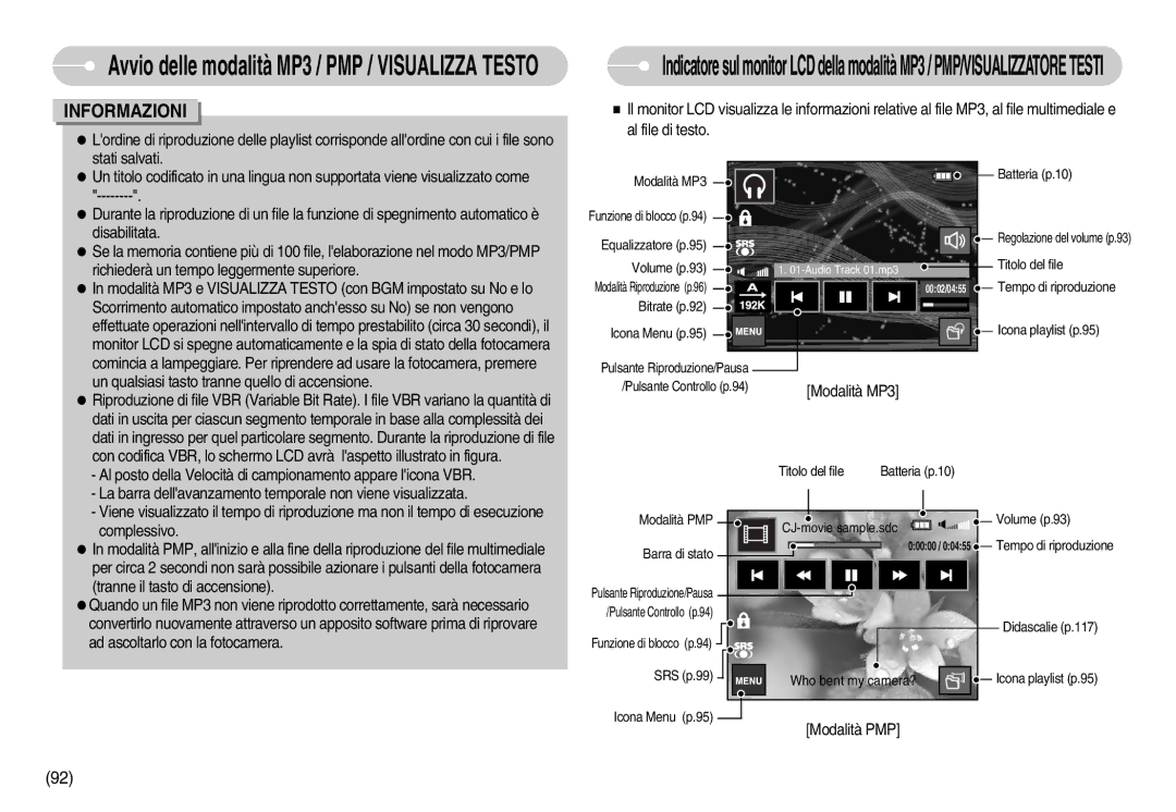 Samsung EC-I7ZZZBBA/IT, EC-I7ZZZBBA/DE, EC-I7ZZZSBB/E1, EC-I7ZZZSBB/DE, EC-I7ZZZSBB/IT, EC-I7ZZZBBC/E1, STW-I7S Modalità MP3 