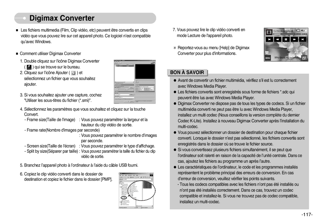 Samsung EC-I7ZZZSBB/DE, EC-I7ZZZBBA/E1, EC-I7ZZZBBA/FR, EC-I7ZZZBBC/E2, EC-I7ZZZSBC/E2, EC-I7ZZZSBA/FR Digimax Converter, 117 