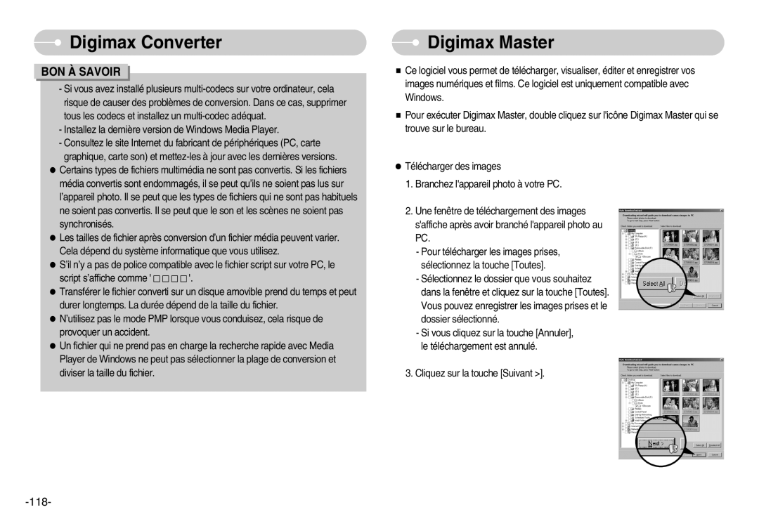 Samsung EC-I7ZZZSBB/FR, EC-I7ZZZBBA/E1, EC-I7ZZZBBA/FR, EC-I7ZZZBBC/E2, EC-I7ZZZSBC/E2, EC-I7ZZZSBA/FR Digimax Master, 118 