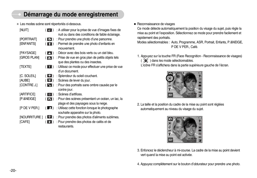 Samsung EC-I7ZZZSBC/FR Portrait, Enfants, Paysage, Gros Plan, Soleil, Contre J, Artifice, Neige, De V Per, Nourriture 