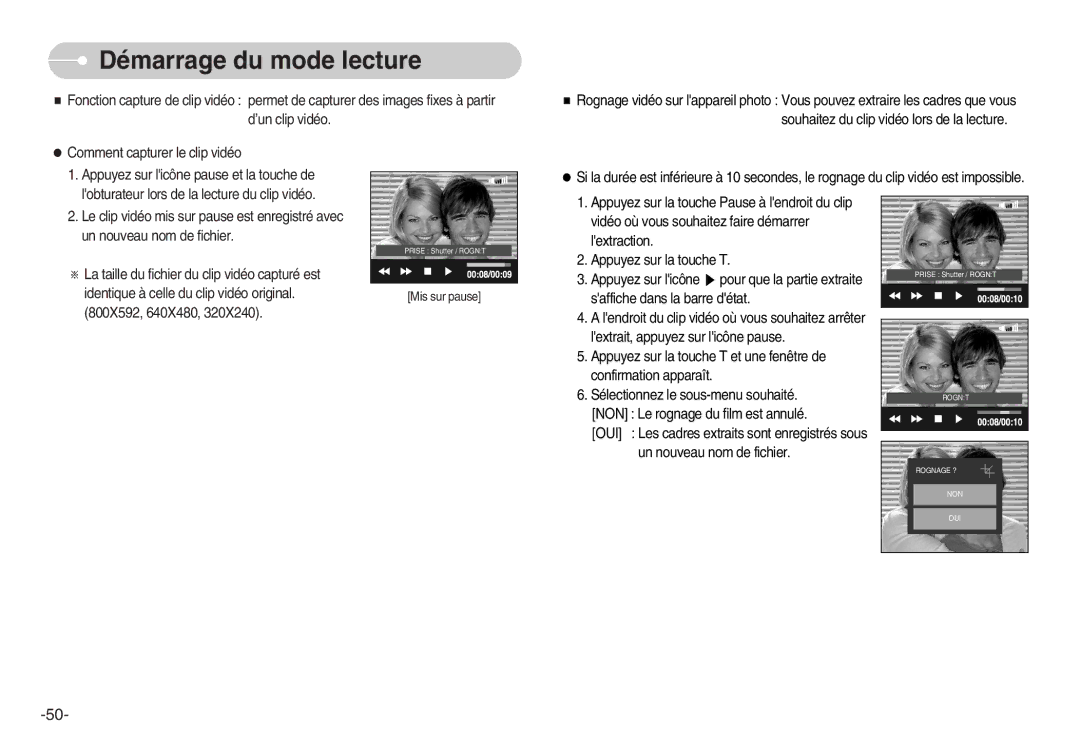 Samsung EC-I7ZZZSBB/E1, EC-I7ZZZBBA/E1, EC-I7ZZZBBA/FR, EC-I7ZZZBBC/E2, EC-I7ZZZSBC/E2, EC-I7ZZZSBA/FR manual Mis sur pause 