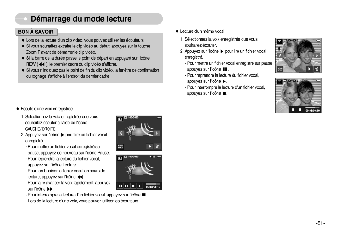 Samsung EC-I7ZZZSBB/DE, EC-I7ZZZBBA/E1, EC-I7ZZZBBA/FR, EC-I7ZZZBBC/E2, EC-I7ZZZSBC/E2, EC-I7ZZZSBA/FR manual BON À Savoir 