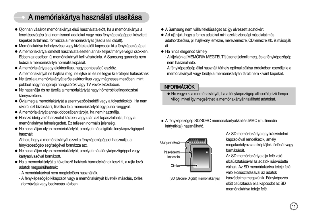 Samsung EC-I7ZZZBBA/DE, EC-I7ZZZBBA/FR, EC-I7ZZZSBB/DE, EC-I7ZZZSBB/FR, EC-I7ZZZBBA/NL Memóriakártya használati utasítása 