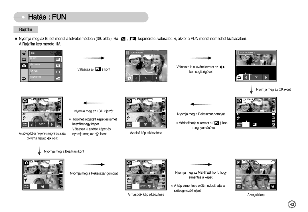 Samsung EC-I7ZZZBBA/FR, EC-I7ZZZBBA/DE, EC-I7ZZZSBB/DE, EC-I7ZZZSBB/FR, EC-I7ZZZBBA/NL, EC-I7ZZZSBA/NL manual Hatás FUN 