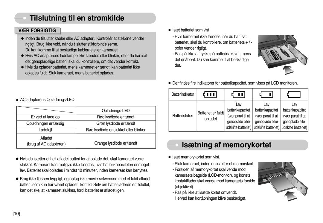 Samsung EC-I7ZZZSBB/DE, EC-I7ZZZBBC/E2, EC-I7ZZZSBC/E2, EC-I7ZZZBBA/DE, EC-I7ZZZSBA/FI manual Isætning af memorykortet 