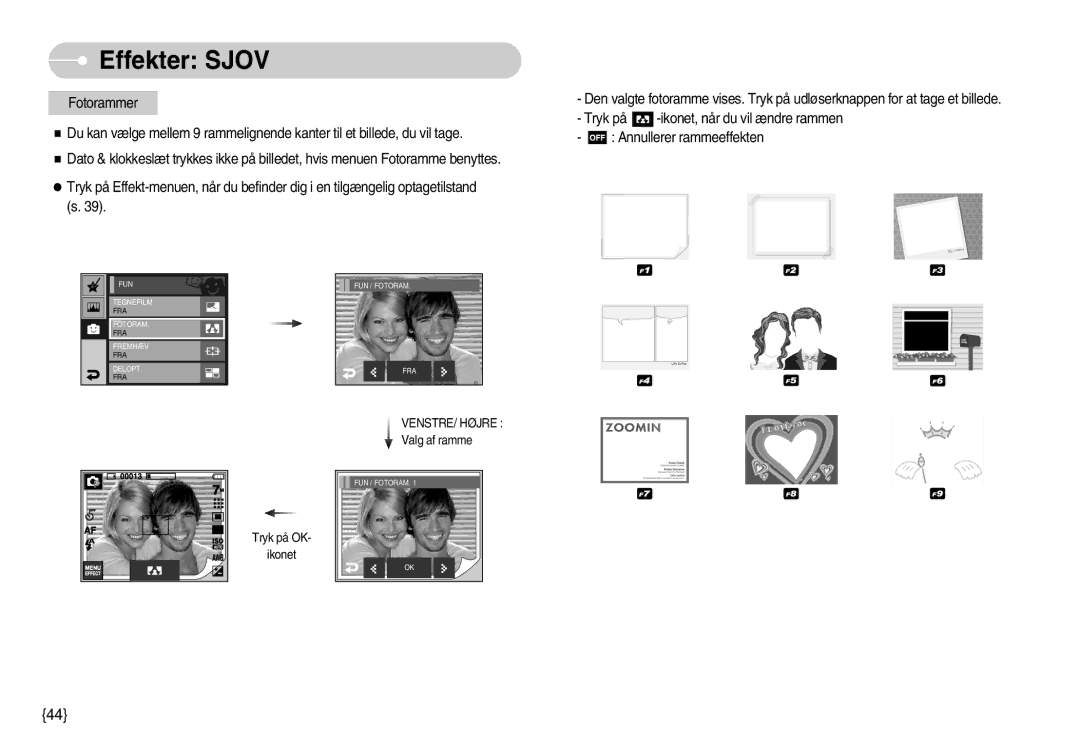 Samsung EC-I7ZZZBBA/FI, EC-I7ZZZBBC/E2, EC-I7ZZZSBC/E2, EC-I7ZZZBBA/DE, EC-I7ZZZSBB/DE, EC-I7ZZZSBA/FI manual VENSTRE/ Højre 