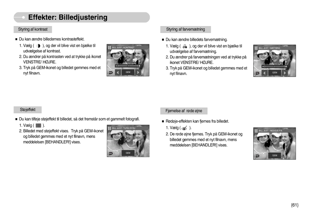 Samsung EC-I7ZZZSBB/E2, EC-I7ZZZBBC/E2, EC-I7ZZZSBC/E2, EC-I7ZZZBBA/DE, EC-I7ZZZSBB/DE, EC-I7ZZZSBA/FI manual VENSTRE/ Højre 