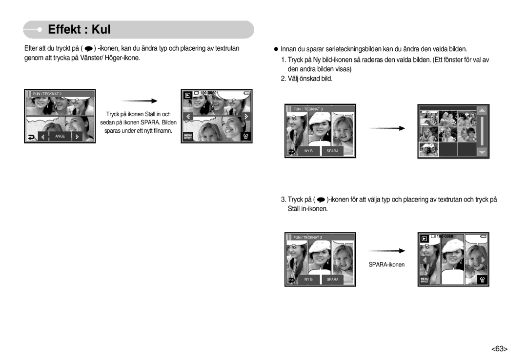 Samsung EC-I7ZZZBBC/E2, EC-I7ZZZSBC/E2, EC-I7ZZZBBA/DE, EC-I7ZZZSBB/DE, EC-I7ZZZSBA/FI, EC-I7ZZZBBA/FI manual SPARA-ikonen 