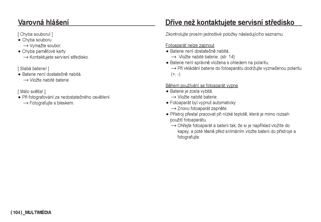 Samsung EC-I80ZZSDA/E3, EC-I80ZZBDA/E3 manual Chyba souboru, Použití fotoaparátu, Fotografujte 