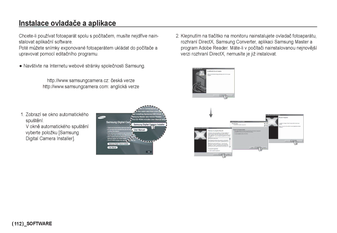 Samsung EC-I80ZZSDA/E3, EC-I80ZZBDA/E3 manual Instalace ovladaþe a aplikace 