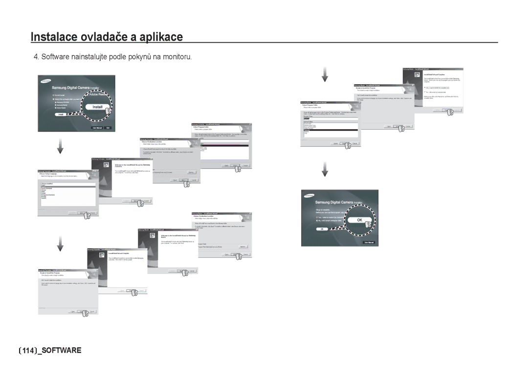 Samsung EC-I80ZZSDA/E3, EC-I80ZZBDA/E3 manual Software nainstalujte podle pokynĤ na monitoru 