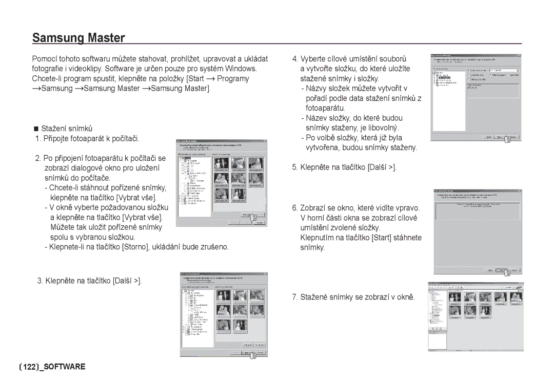 Samsung EC-I80ZZSDA/E3, EC-I80ZZBDA/E3 manual Samsung Master, KlepnČte na tlaþítko Další 