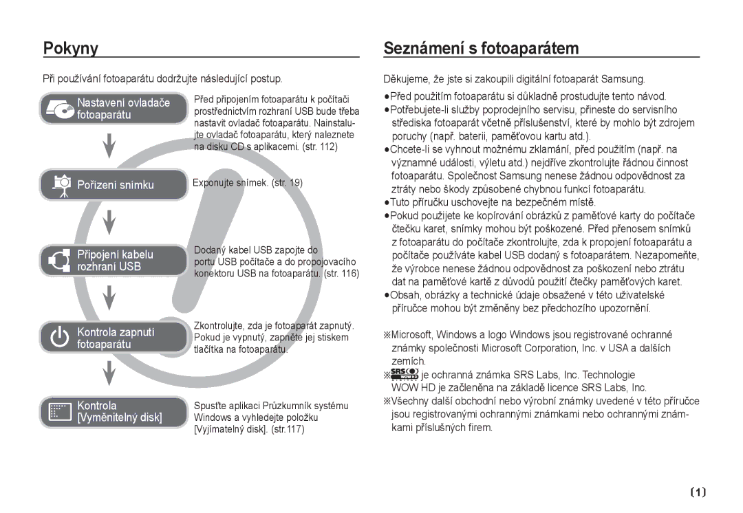 Samsung EC-I80ZZBDA/E3 manual Pokyny, Seznámení s fotoaparátem, PĜi používání fotoaparátu dodržujte následující postup 