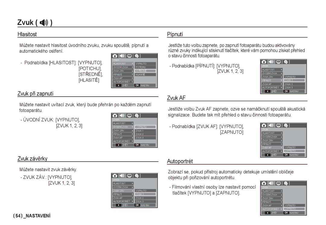 Samsung EC-I80ZZSDA/E3, EC-I80ZZBDA/E3 manual Zvuk  