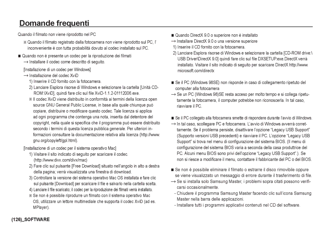 Samsung EC-I80ZZBBA/IT manual Quando il filmato non viene riprodotto nel PC, Inserire il CD fornito con la fotocamera 