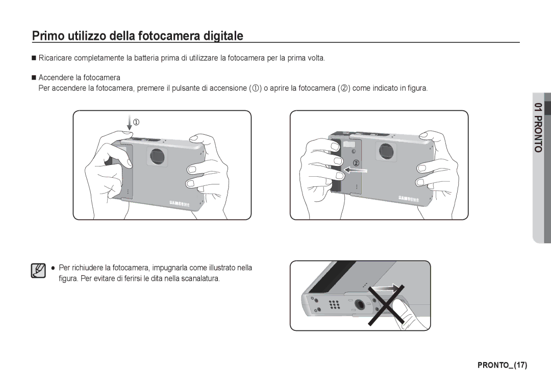 Samsung EC-I80ZZSBA/IT, EC-I80ZZSBA/E2, EC-I80ZZBBA/E2, EC-I80ZZBDA/E3 manual Primo utilizzo della fotocamera digitale 