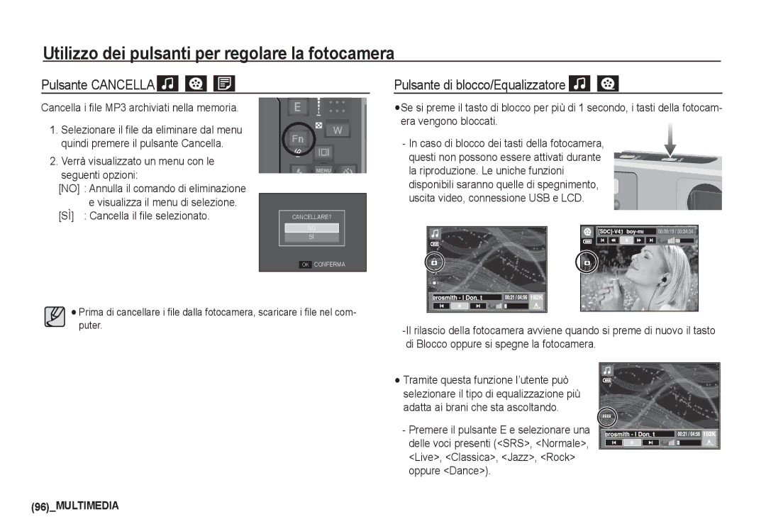 Samsung EC-I80ZZBBA/IT, EC-I80ZZSBA/E2 manual Utilizzo dei pulsanti per regolare la fotocamera, Era vengono bloccati 