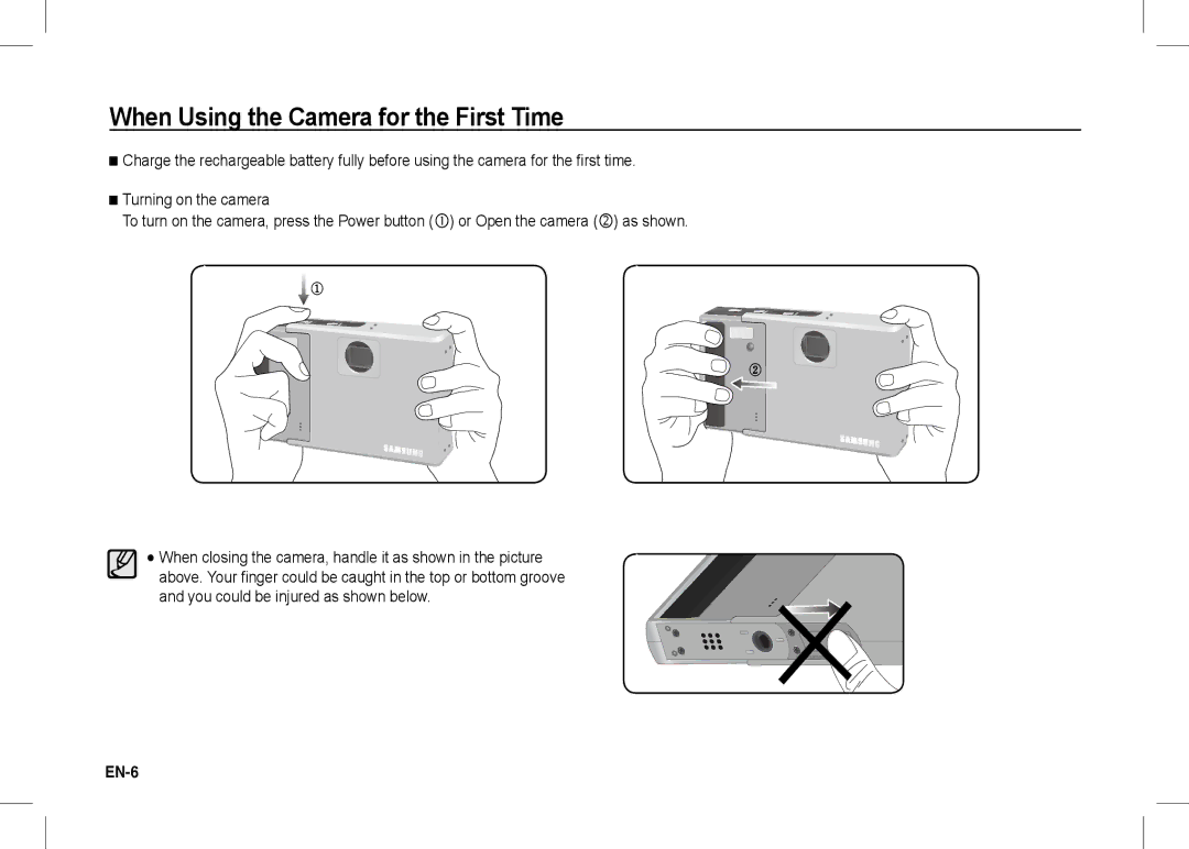 Samsung EC-I80ZZSBA/E1, EC-I80ZZSBA/FR, EC-I80ZZBBA/FR, EC-I80ZZSBA/E2, EC-I80ZZBAA When Using the Camera for the First Time 