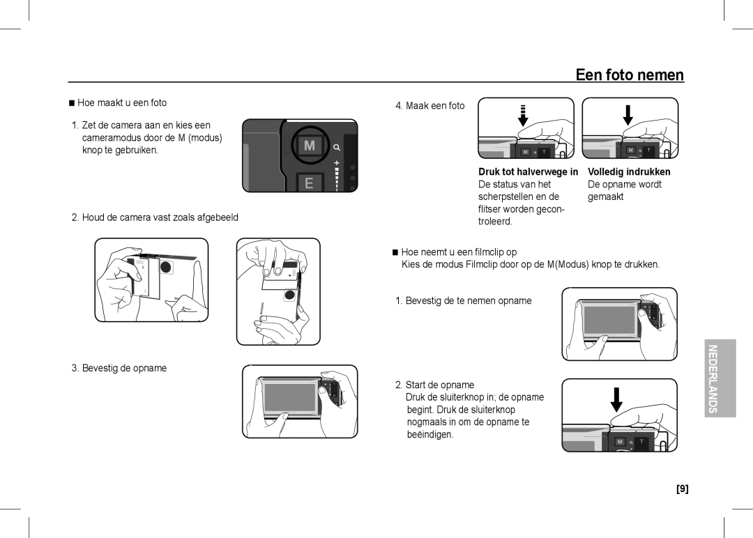 Samsung EC-I80ZZSBA/IT, EC-I80ZZSBA/FR, EC-I80ZZBBA/FR Een foto nemen, Maak een foto, De status van het, De opname wordt 