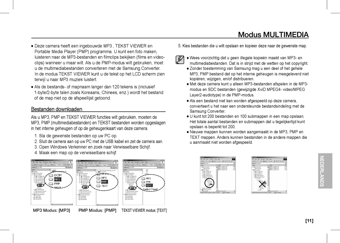 Samsung EC-I80ZZBDA/AS, EC-I80ZZSBA/FR, EC-I80ZZBBA/FR, EC-I80ZZBAA Modus Multimedia, Sla de gewenste bestanden op uw PC op 