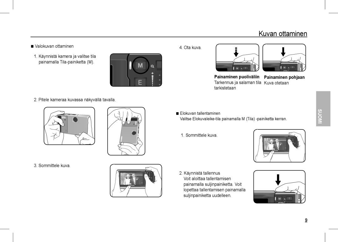 Samsung EC-I80ZZSBA/FR, EC-I80ZZBBA/FR, EC-I80ZZSBA/E2 Kuvan ottaminen, Valokuvan ottaminen, Kuva otetaan, Tarkistetaan 