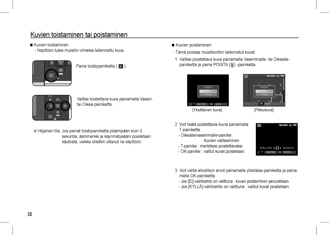 Samsung EC-I80ZZBBA/FR, EC-I80ZZSBA/FR, EC-I80ZZSBA/E2, EC-I80ZZBBA/E2 Kuvien toistaminen tai poistaminen, Yksittäinen kuva 