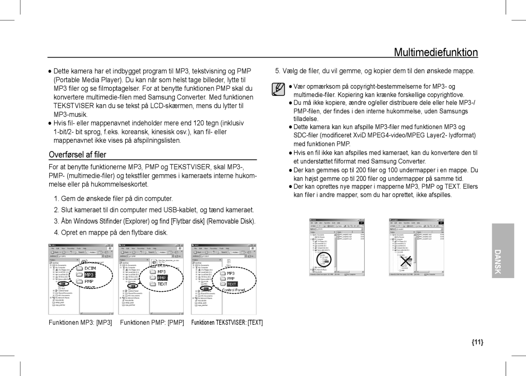 Samsung EC-I80ZZBBA/TR, EC-I80ZZSBA/FR, EC-I80ZZBBA/FR, EC-I80ZZBAA Multimediefunktion, Opret en mappe på den flytbare disk 