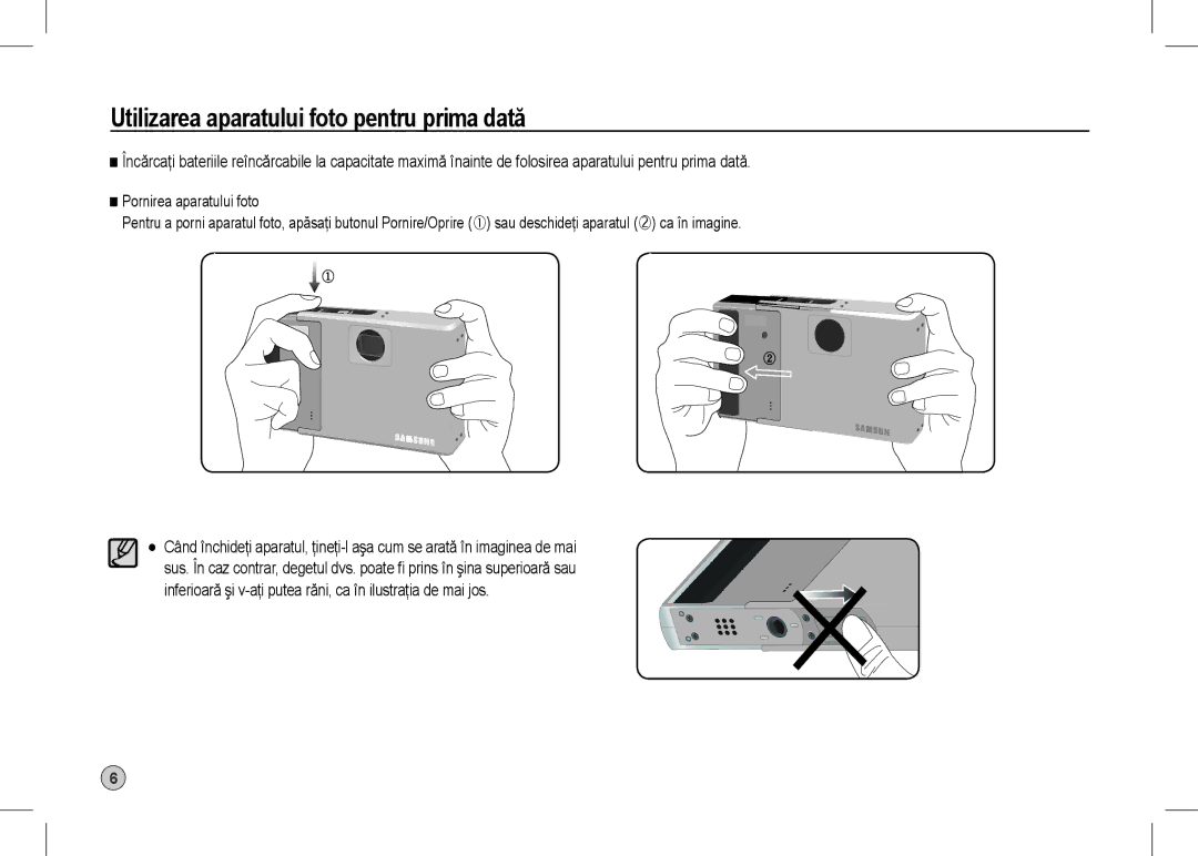 Samsung EC-I80ZZSDB/AS, EC-I80ZZSBA/FR, EC-I80ZZBBA/FR, EC-I80ZZSBA/E2 manual Utilizarea aparatului foto pentru prima dată 