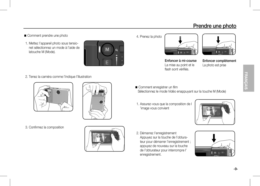 Samsung EC-I80ZZSBA/FR, EC-I80ZZBBA/FR manual Prendre une photo, Comment prendre une photo, Comment enregistrer un film 