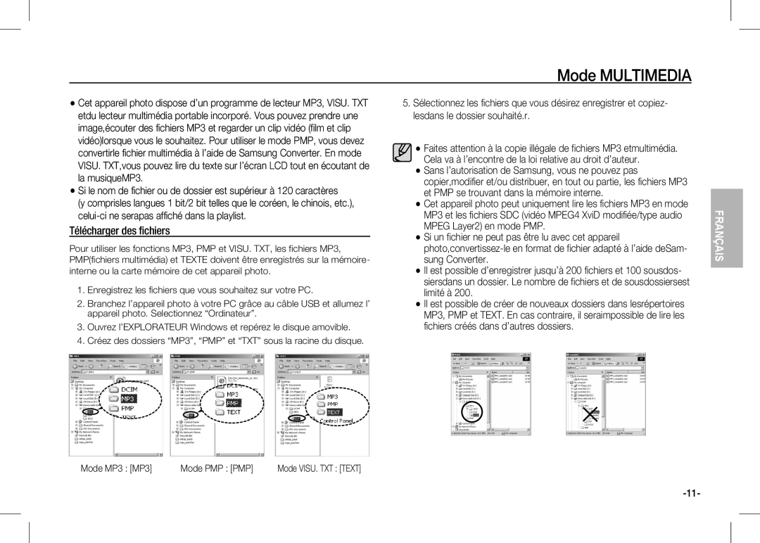 Samsung EC-I80ZZSBA/E2, EC-I80ZZSBA/FR, EC-I80ZZBBA/FR, EC-I80ZZBBA/E2 manual Mode Multimedia, Mode MP3 MP3 Mode PMP PMP 