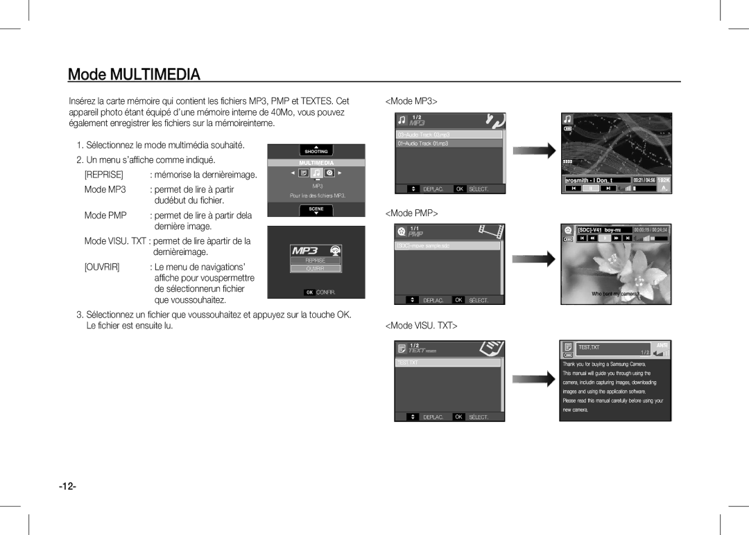 Samsung EC-I80ZZBBA/E2 manual Dernière image, Mode VISU. TXT permet de lire àpartir de la dernièreimage, Que voussouhaitez 