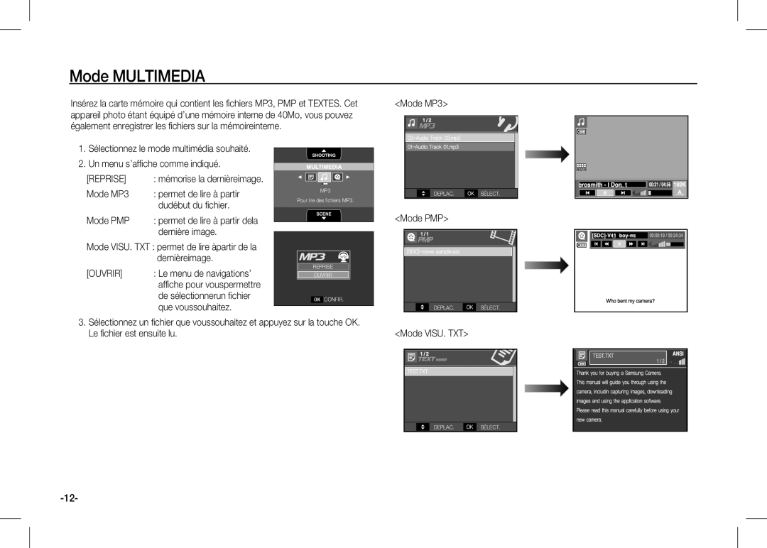 Samsung EC-I80ZZBBA/RU manual Dernière image, Mode VISU. TXT permet de lire àpartir de la dernièreimage, Que voussouhaitez 