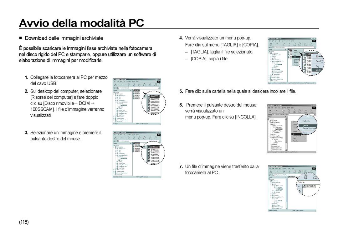 Samsung EC-I85ZZBBA/IT, EC-I85ZZBBA/E3, EC-I85ZZBBA/E1, EC-I85ZZSBA/E2 manual  Download delle immagini archiviate, 118 