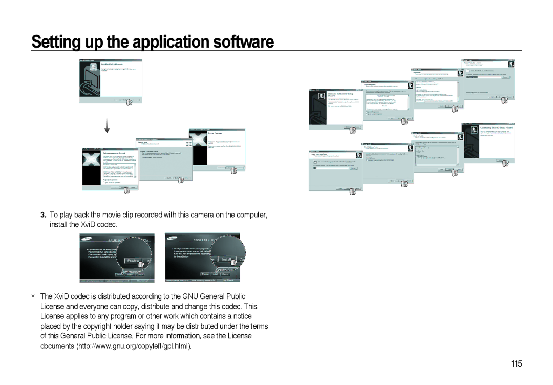 Samsung EC-I85ZZSBA/AS, EC-I85ZZRBA/E2, EC-I85ZZGBA/E2, EC-I85ZZBBA/E3, EC-I85ZZBBA/E1, EC-I85ZZRBA/E1, EC-I85ZZGBA/E3 manual 115 