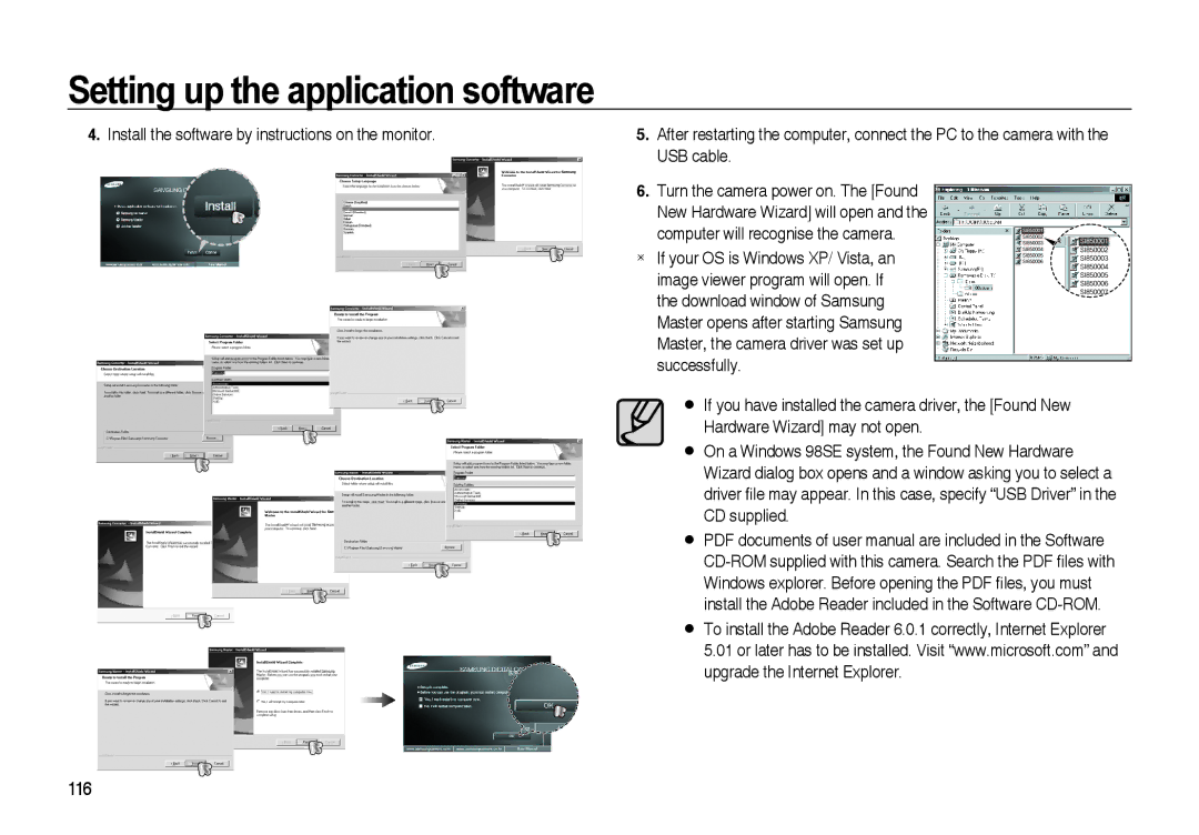 Samsung EC-I85ZZBBA/GB, EC-I85ZZRBA/E2, EC-I85ZZGBA/E2, EC-I85ZZBBA/E3, EC-I85ZZBBA/E1 Computer will recognise the camera 