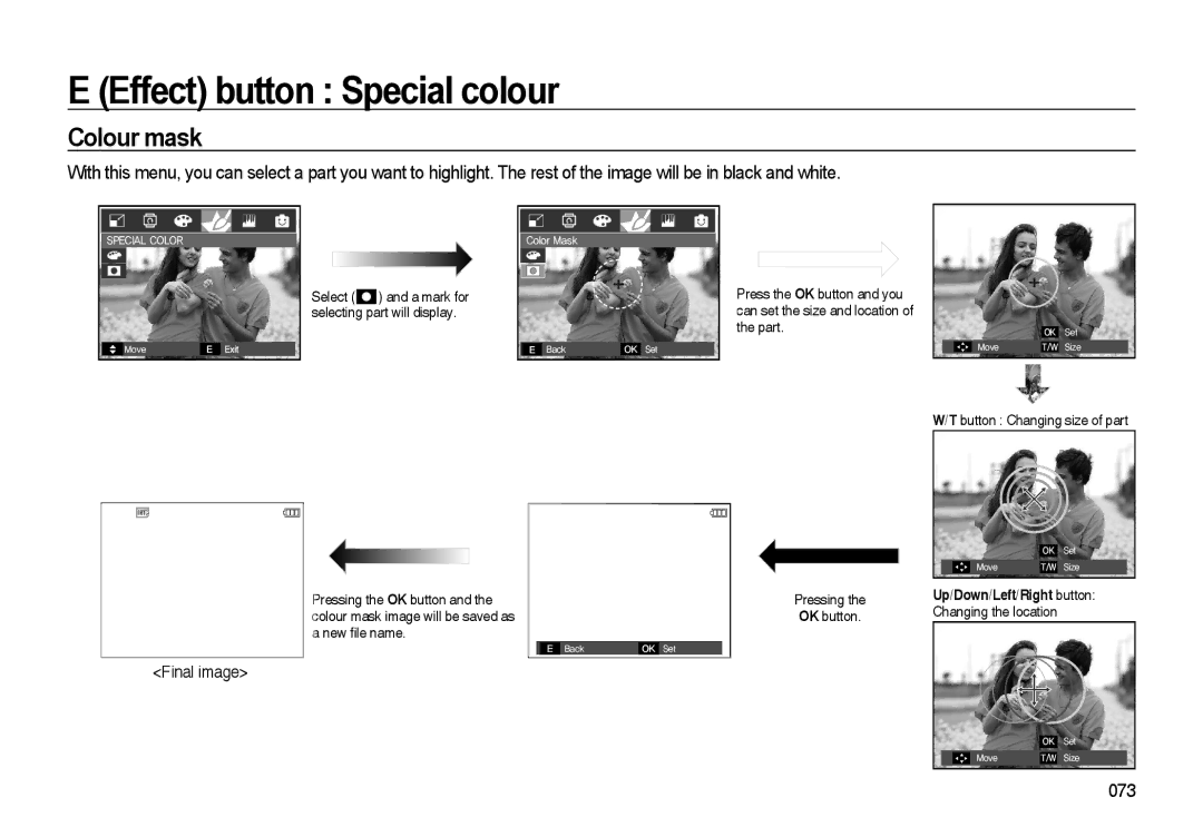 Samsung EC-I85ZZBBA/TR, EC-I85ZZRBA/E2, EC-I85ZZGBA/E2, EC-I85ZZSAA Effect button Special colour, Colour mask, Final image 