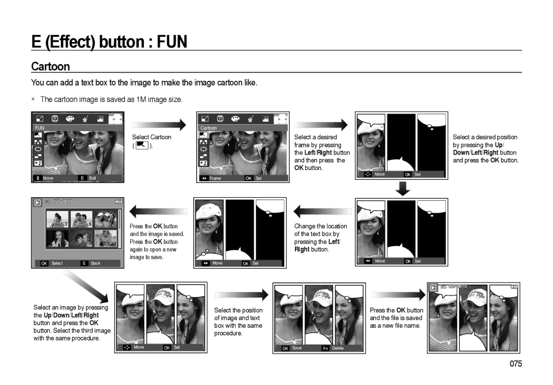 Samsung EC-I85ZZGBA/RU, EC-I85ZZRBA/E2, EC-I85ZZGBA/E2 Effect button FUN,  The cartoon image is saved as 1M image size 