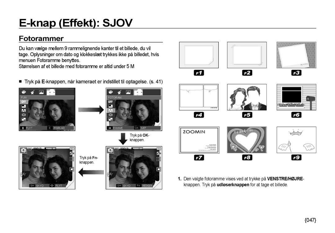 Samsung EC-I85ZZBBA/E3, EC-I85ZZRBA/E2, EC-I85ZZGBA/E2, EC-I85ZZSBA/E2, EC-I85ZZBBA/E2 manual Fotorammer, 047 