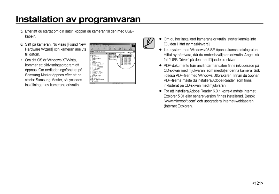 Samsung EC-I8ZZZBBA/E3, EC-I8ZZZPBA/E2, EC-I8ZZZWBA/E3, EC-I8ZZZUBA/E3, EC-I8ZZZWBA/E2, EC-I8ZZZPBA/E3 manual 121, Till datorn 