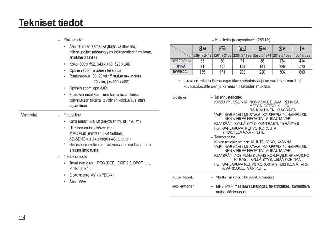 Samsung EC-I8ZZZUBA/E3, EC-I8ZZZPBA/E2, EC-I8ZZZWBA/E3, EC-I8ZZZBBA/E3, EC-I8ZZZWBA/E2, EC-I8ZZZPBA/E3, EC-I8ZZZUBA/E2 manual 114 