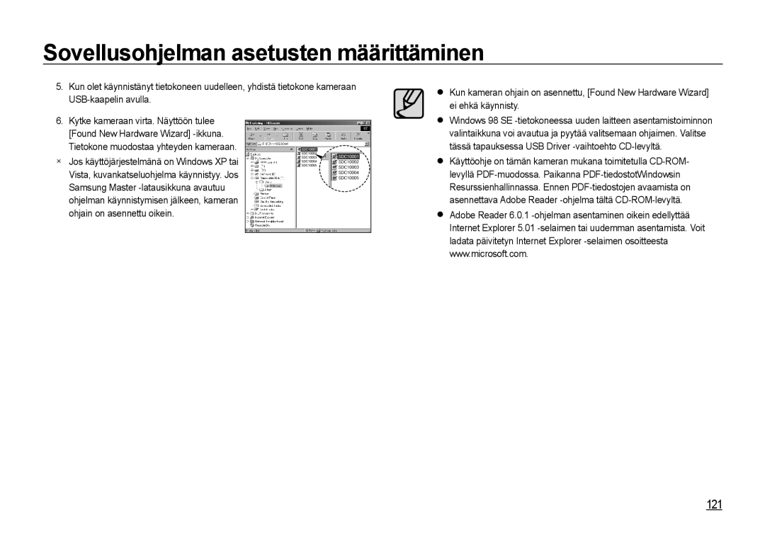 Samsung EC-I8ZZZBBA/E3, EC-I8ZZZPBA/E2, EC-I8ZZZWBA/E3, EC-I8ZZZUBA/E3 manual 121, Tietokone muodostaa yhteyden kameraan 