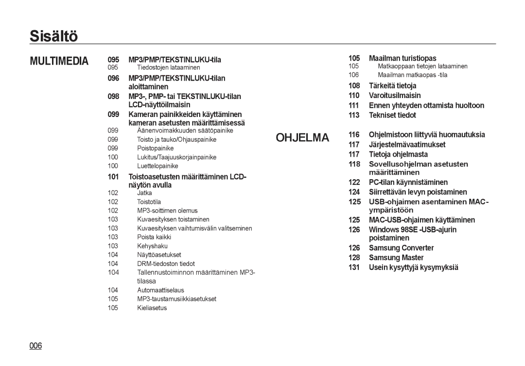 Samsung EC-I8ZZZBBA/E2, EC-I8ZZZPBA/E2, EC-I8ZZZWBA/E3, EC-I8ZZZBBA/E3, EC-I8ZZZUBA/E3, EC-I8ZZZWBA/E2, EC-I8ZZZPBA/E3 manual 006 